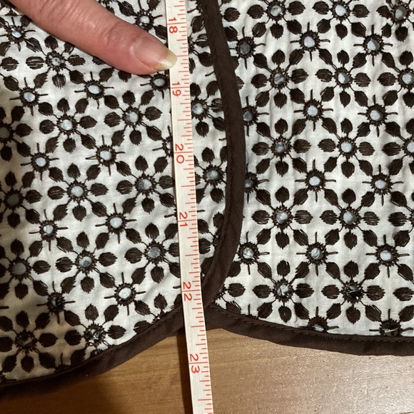 Kenar Embroidered Eyelet Brown & Cream Tailored Blazer Jacket sz 12 - Picture 11 of 12